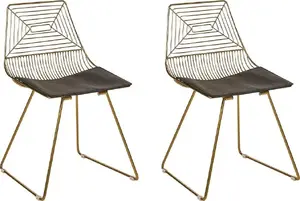 Dining chair set Beliani BEATTY – set of 2 metal chairs in gold finish