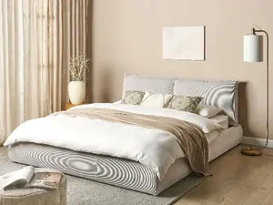 Gulta Beliani VINAY ūdens gulta ar korduroja apdari 180 x 200 cm Gaiši bēšs