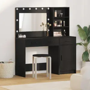 vidaXL Storage Furniture set of 2 Black Oak – Chipboard, Glass, Metal (model 3334264)
