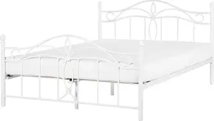 Металлическая кровать Beliani ANTLIA 160 x 200 см белая — металлический каркас, размер матраса 160×200 см