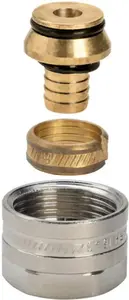 VIEGA pipe connector 3/4 x 15, brass nickel-plated matte, model 615796