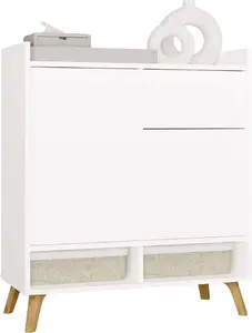 Chest of Drawers Meble Dekorado COLIN — 2-door cabinet with 1 drawer and legs, white