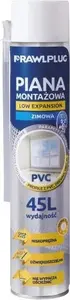 Низкорасширяющаяся монтажная пена для ПВХ RAWLPLUG RPS-PVC-W 750 мл зимняя, до 45 л выхода, 12 шт.