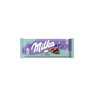 Chocolate bar Milka Bubbly Coconut 97g — milk chocolate with aerated texture and coconut pieces