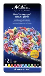 Watercolour pencils Staedtler Mars Lumograph colour aquarell 104 — 12‑piece multicolour set