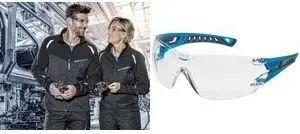 Safety glasses UVEX Pheos NXT 9128265 with UV protection — blue/anthracite, certified EN 166:2001 EN 170:2002