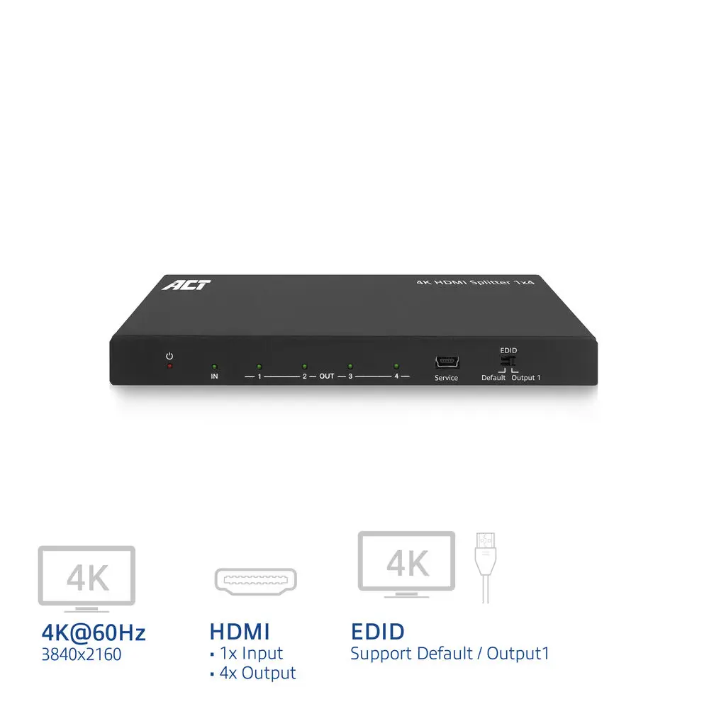 ACT AC7832 4K HDMI Splitter 1-to-4 Photo 3