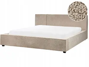 Кровать Beliani Mirande 180 x 200 см с обивкой Boucle бежево-серая