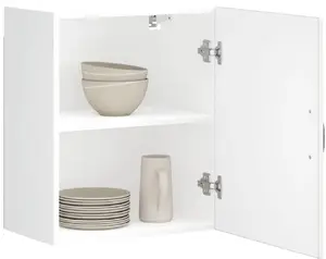 Sienas virtuves skapītis VidaXL modelis 853801 Augsta spīduma balts, saplākšņa