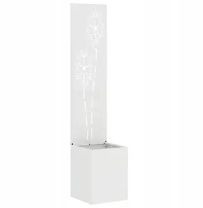 Puķu pods VidaXL modelis 876365 ar dekoratīvu paneli, balts