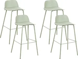Baru krēslu komplekts Beliani MORA — 4 zaļi bāra krēsli, modelis 411191 Bel