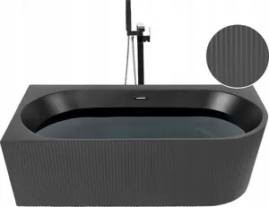 Ванна Beliani GOCTA угловая правая 170 x 80 см черная