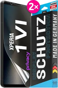 Privacy screen protector Smart Engineered SE0-F0112-0513-24-M for Sony Xperia 1VI, impact- and scratch-resistant foil, pack of 2
