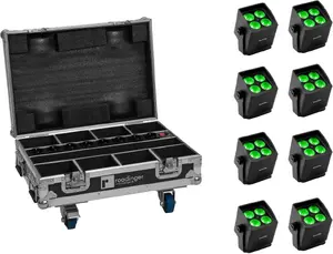 EUROLITE AKKU Mini IP UP-4 QCL Spot MK2 set of 8 with charging case (model 20001006)