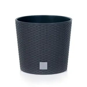 Flower pot Prosperplast Rato 7.5L (22×25 cm), anthracite, removable inner insert
