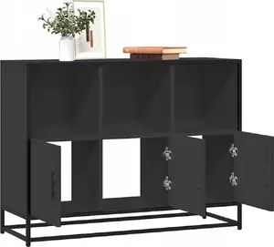 Chest of Drawers VidaXL model 849029 in black with 4 drawers (100x35x76 cm)