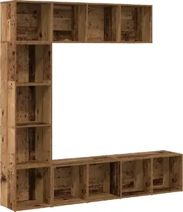 Bookshelf set 3 pcs VidaXL in reclaimed wood, laminated wood construction