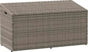 Outdoor Storage Chest VidaXL 110x50x58 cm Gray – Garden Storage Box