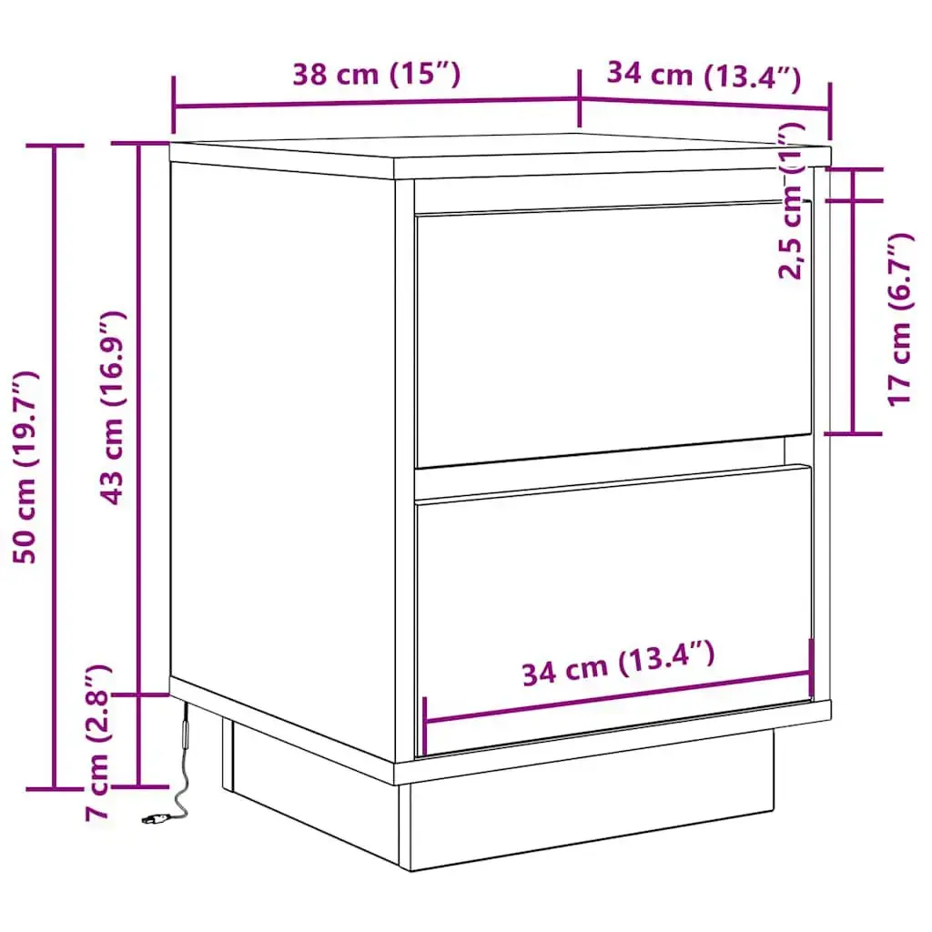 VidaXL 861293 nightstand/bedside table 861293 Photo 13