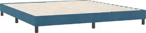 Gultas rāmis VidaXL modelis 4101419 samta tumši zils priekš 180x220 cm matrača