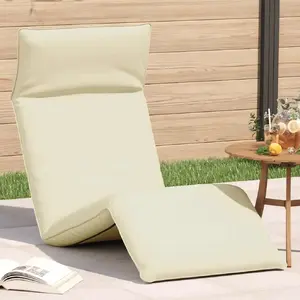 Salokāms atpūtas krēsls vidaXL modelis 4019748 ar Oxford audumu, krēmkrāsas, 175 x 54 x 8,5 cm