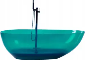 Freestanding bathtub Beliani BLANCARENA — acrylic, model 169 x 78 cm, azur