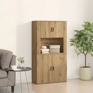 Augsts skapītis VidaXL Craftsman ozola koka uzglabāšanas skapītis modelis 3334337 ar plauktiem