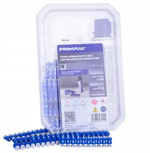 RAWLPLUG nails on plastic for hard concrete and steel for SC40 setting tool, 17 mm, hardness 57–60 HRC, 500 pcs + 1 gas