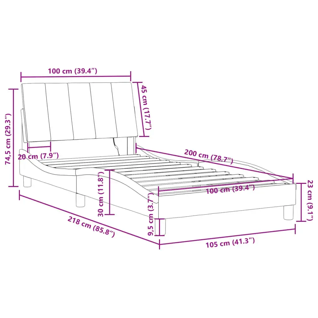 Каркас кровати VidaXL 3213786 розовый Photo 16