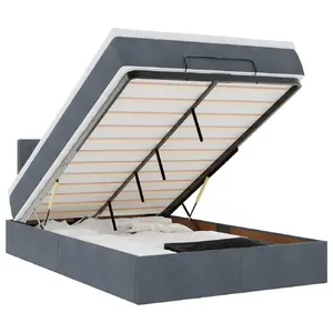 Кровать VidaXL 3312759 с матрасом — односпальная 120x200 см, грузоподъёмность 280 кг, обитая