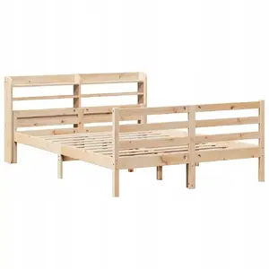 Каркас кровати с изголовьем VidaXL Lumarko 160x200 см, массив сосны