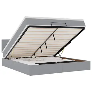 Кровать VidaXL 3312215 с матрасом, 120x200 см, максимальная нагрузка 140 кг, светло-серая ткань