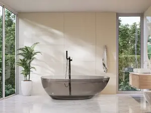 Freestanding bathtub Beliani BLANCARENA 169 x 78 cm, black