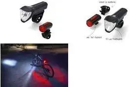 FISCHER Аккумуляторный LED-осветительный набор TWIN 50428 — перезаряжаемая передняя LED‑фара, 3 уровня яркости (50/25/15 люкс)