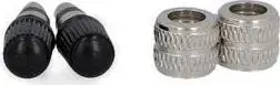 FISCHER Dunlop bicycle valve set, model 85490 — 6-piece (2 valve inserts, 2 locknuts)