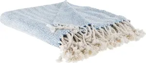 Blanket Beliani TILMI 130 x 160 cm blue