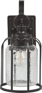 Outdoor wall lamp Beliani WOOLER black — exterior wall sconce, model 402392 Bel