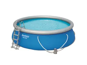 Piepūšamais apaļais baseins Bestway Fast Set 4,57 m x 1,22 m ar filtrācijas sūkni 3000 l/h — zils
