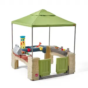 Spēļu namiņš Step2 All Around Playtime Patio ar nojumi — āra stāvošs namiņš, 1 durvis, daudzkrāsains, no 2 gadu vecuma