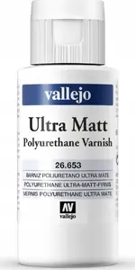Varnish VALLEJO Ultra Matt Polyurethane Varnish 60 ml — matte protective finish for models and miniatures