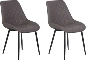 Dining chair set Beliani MARIBEL – 2 dark brown chairs, upholstered seating, wooden legs