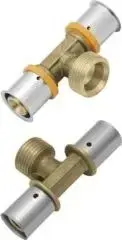 KAN-therm тройник пресс с прижимным кольцом и наружной резьбой G3/4" 25xG3/4"x25 Press