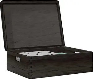 Wooden Storage Box with Lid and Handles VidaXL – Solid Pine Wood