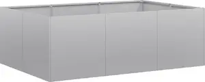 VidaXL Оцинкованный Стальной Кашпо 120x80x40 см – Прямоугольная Приподнятая Цветочная Грядка