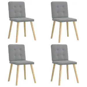 Dining/restaurant chair VidaXL 3315168 — foam seat, metal frame, polyester upholstery, polywood, rubberwood, max load 110 kg (pack of 4), grey