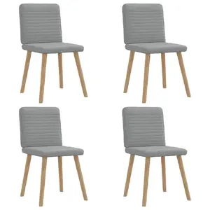 Dining/restaurant chair Tectake 3315514, upholstered grey, foam seat, metal frame, polywood, rubberwood, max load 110 kg, pack of 6