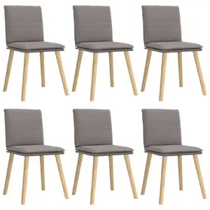 Dining/restaurant chair VidaXL 3315631 — taupe upholstery, metal frame, foam seat, polywood, rubberwood, max load 110 kg, pack of 6