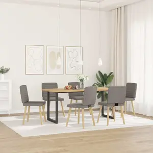 VidaXL krēslu komplekts 6 gab., taupe auduma apdare, modelis 3315550