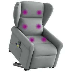 Кресло-акцент VidaXL 3303404 — тканевая обивка серого цвета, наполнитель из поролона, ширина сиденья 50 см, глубина 57 см, высота 41.5 см