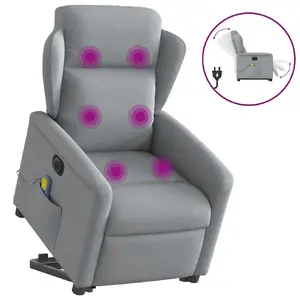 Кресло акцентное VidaXL 3303164 — обивка ткань, серое, наполнение поролон